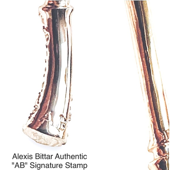 ALEXIS BITTAR Gold & Crystal Bamboo Bangle Bracelet - Picture 5 of 5